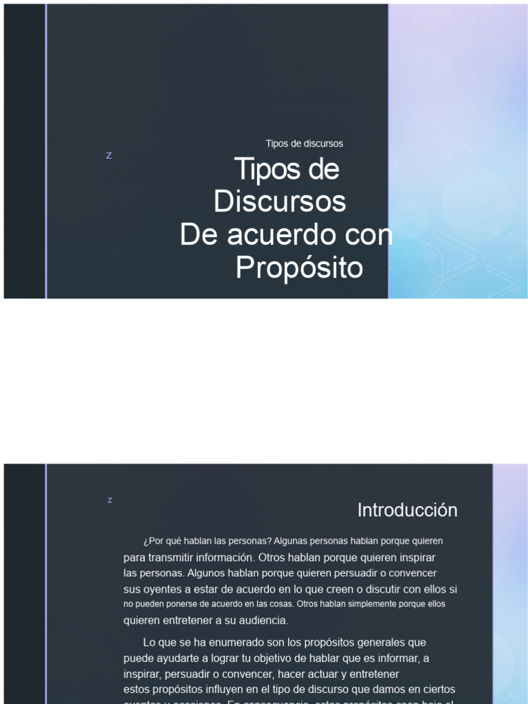 Guía de Tipos de Discursos Efectivos | PDF | Hablar en público | Cognición
