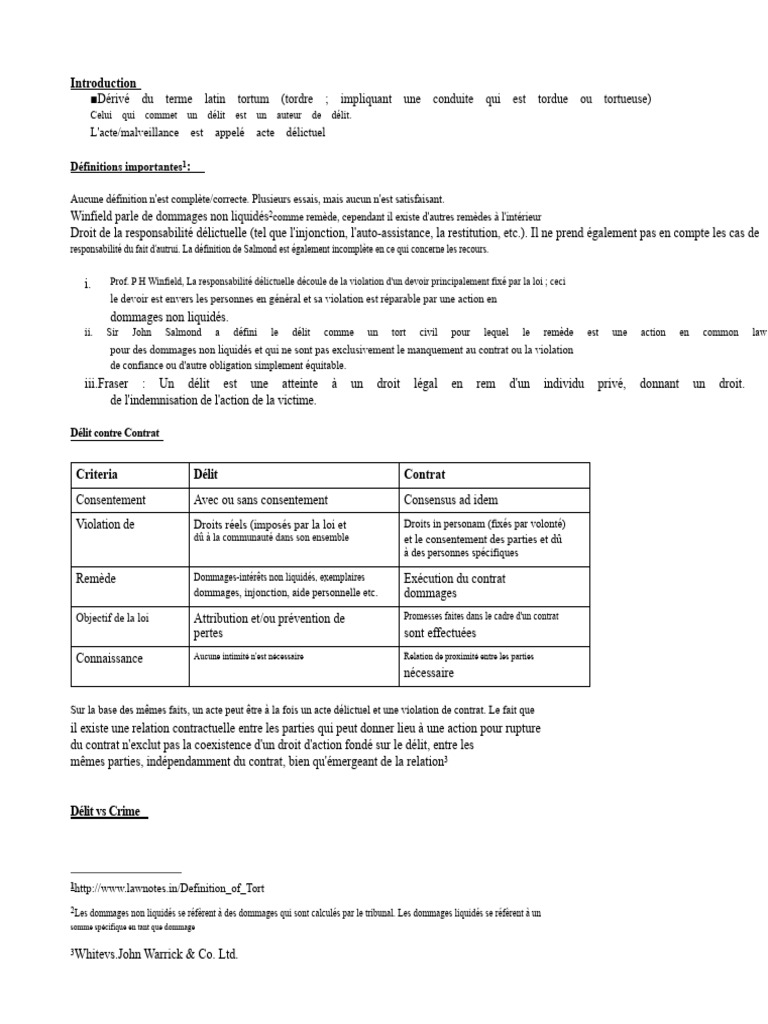 Comprendre la responsabilité délictuelle | PDF | Crimes | Crime et violence