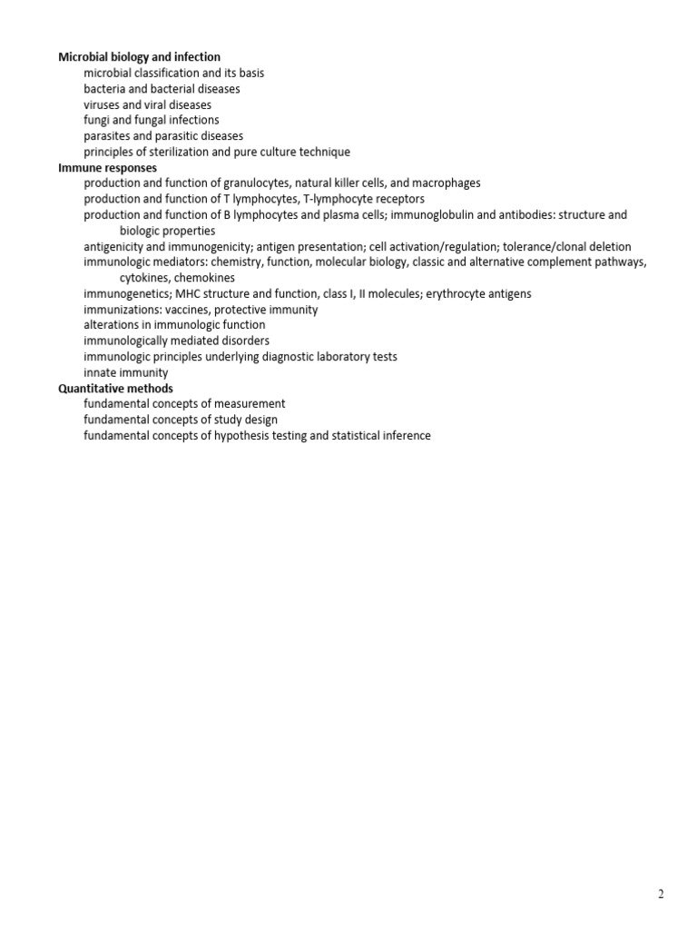 IFOM Basic Science Exam Content Blueprint 3 | PDF