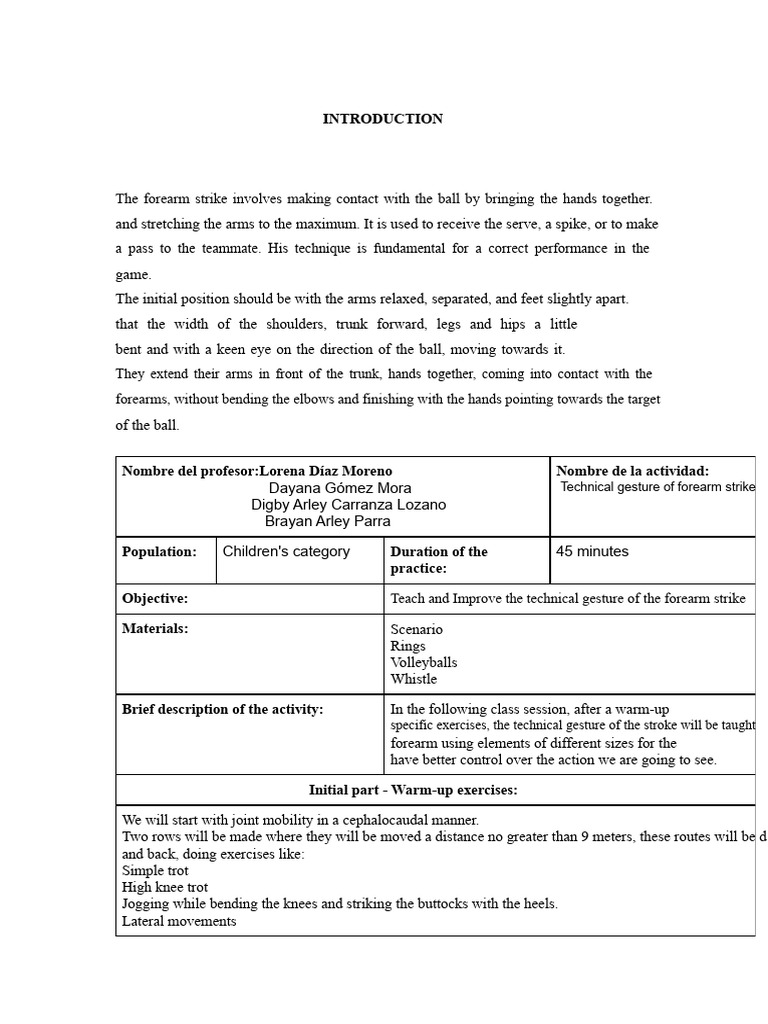 Forearm Pass in Volleyball | PDF | Arm