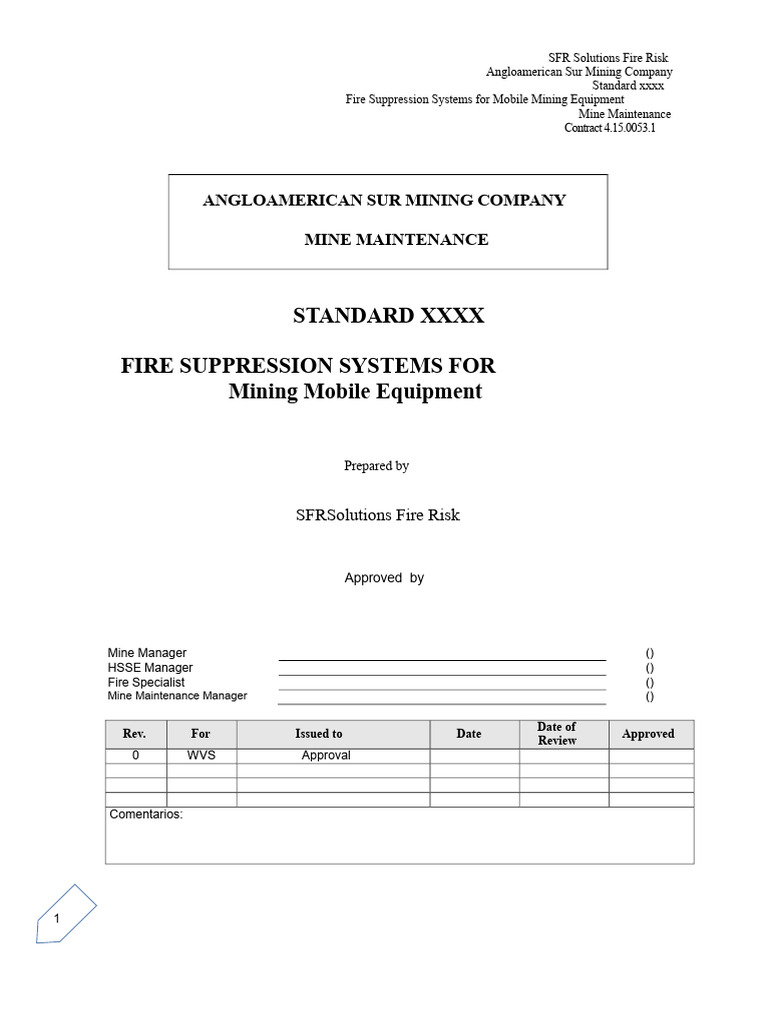 Fire Suppression Standards for Mining Equipment | PDF | Firefighting