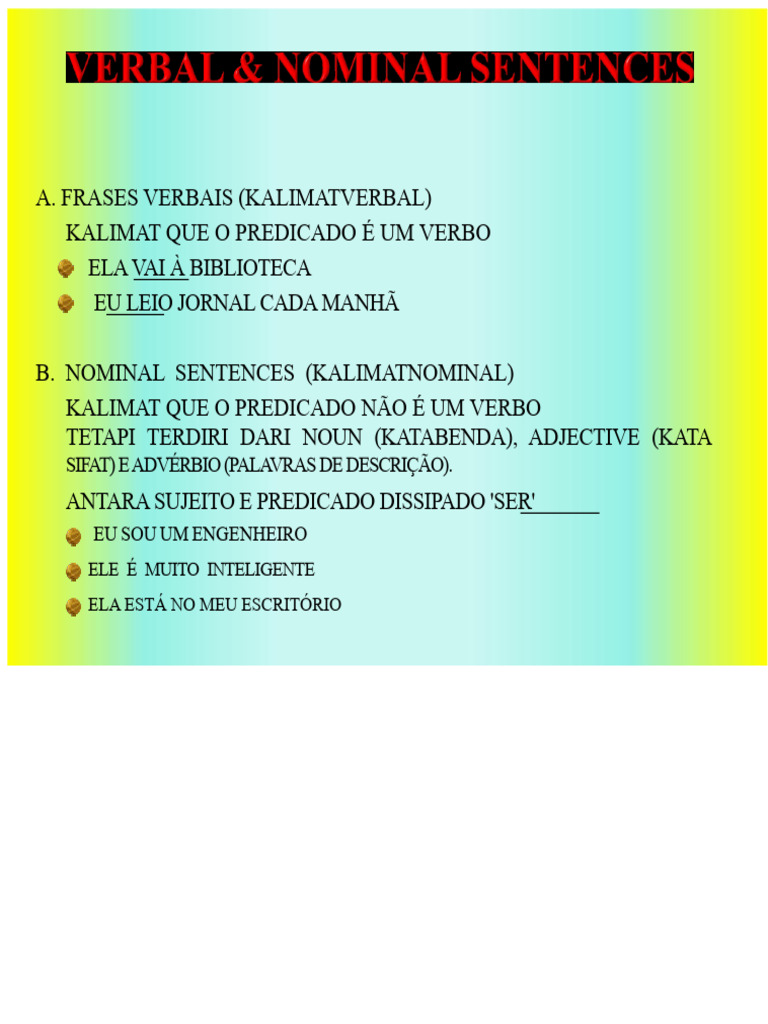 Frases Verbais e Nominais | PDF | Assunto (gramática) | Substantivo