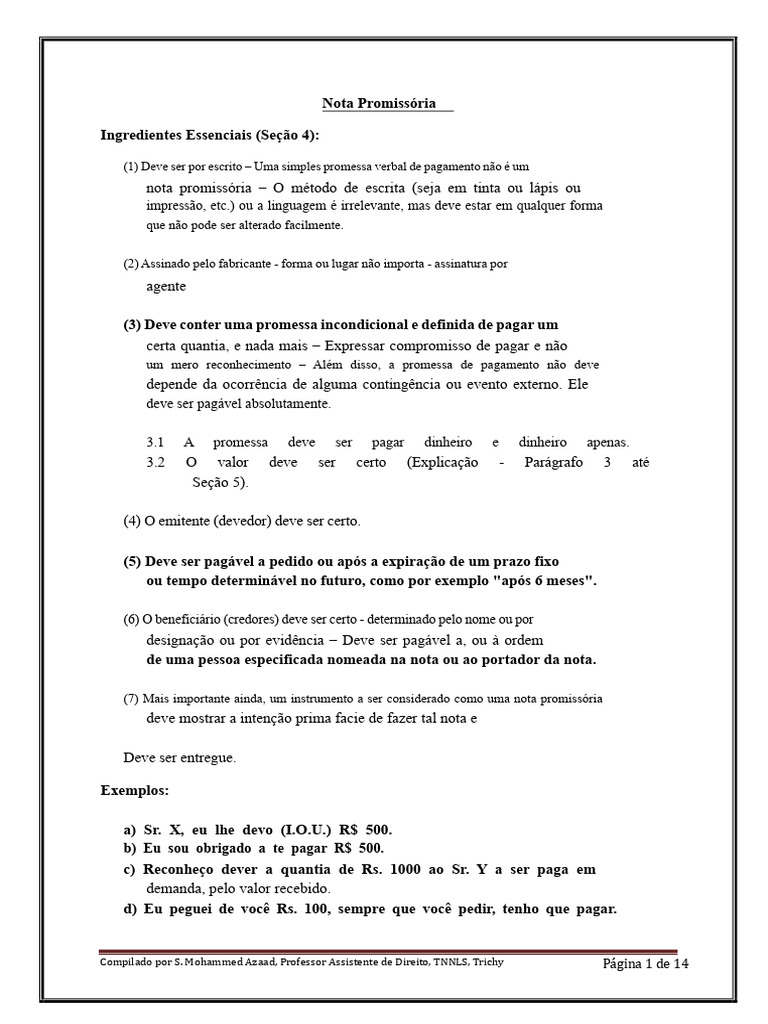 Guia Completo sobre Nota Promissória | PDF | Nota promissória ...