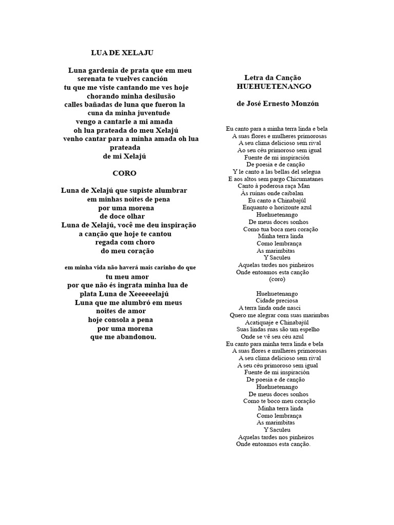 Letra Da Canção | PDF