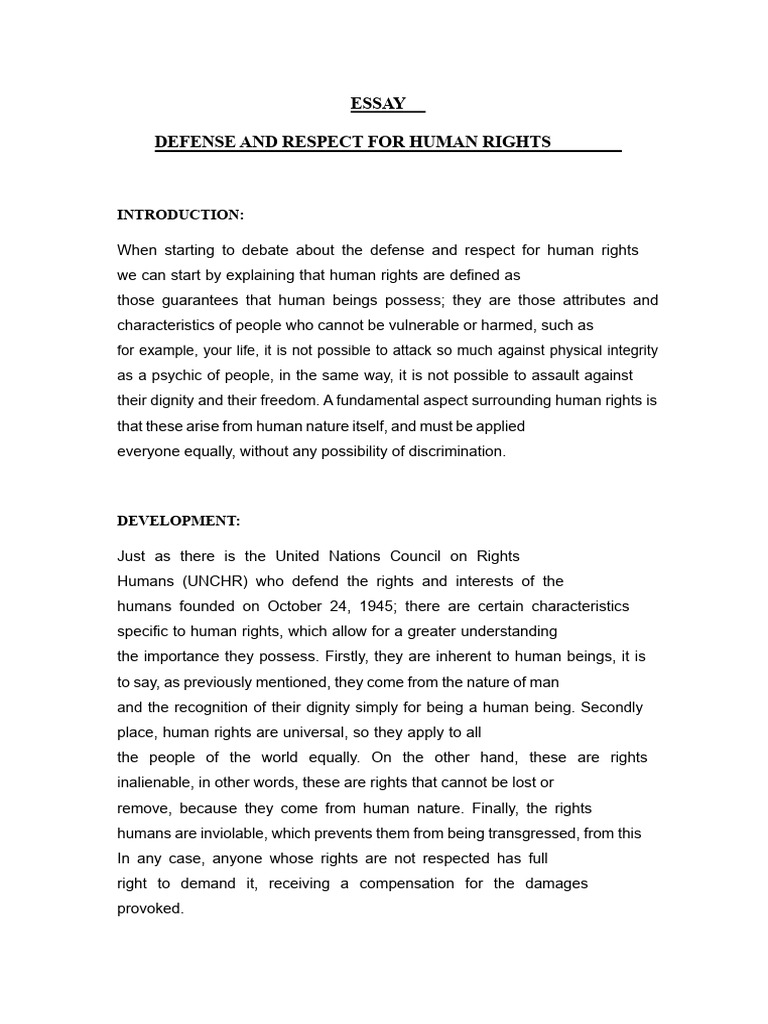 Human Rights: Defense and Respect Explained | PDF | Human Rights | Dignity