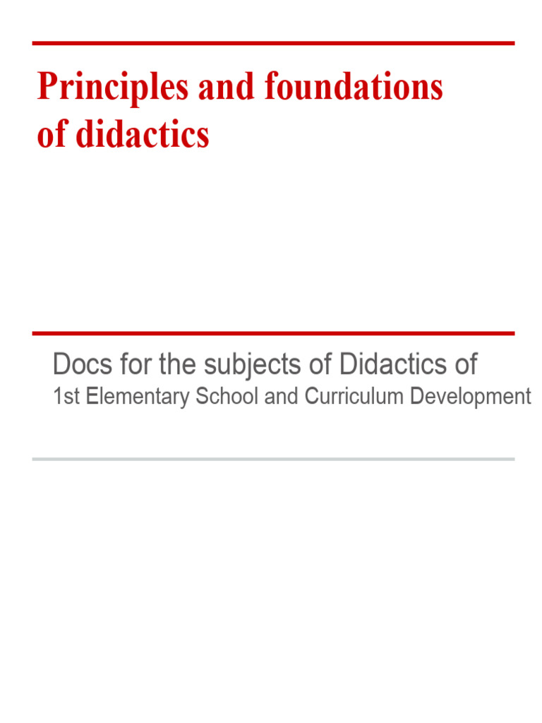 Didactics: Principles and Competencies | PDF | Pedagogy | Theory