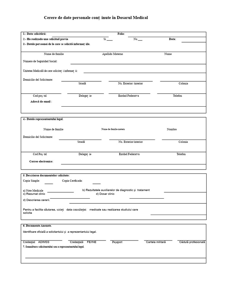 Format Cerere de Documente | PDF