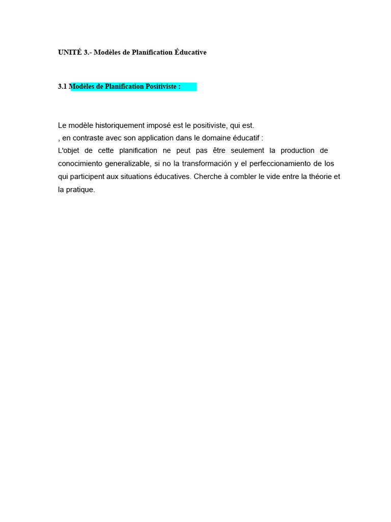 Modèles de Planification Éducative | PDF | Apprentissage | Planification