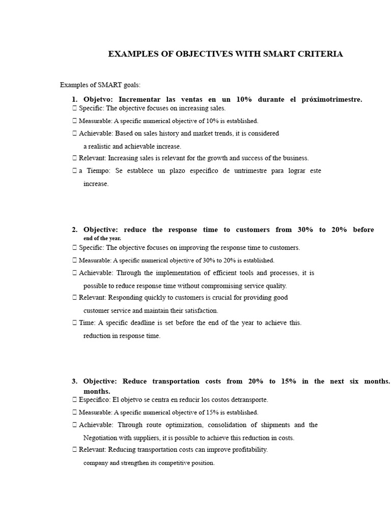 SMART Objectives for Business Growth | PDF | Supply Chain | Logistics