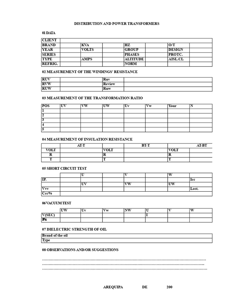 Transformer Testing and Measurements Guide | PDF