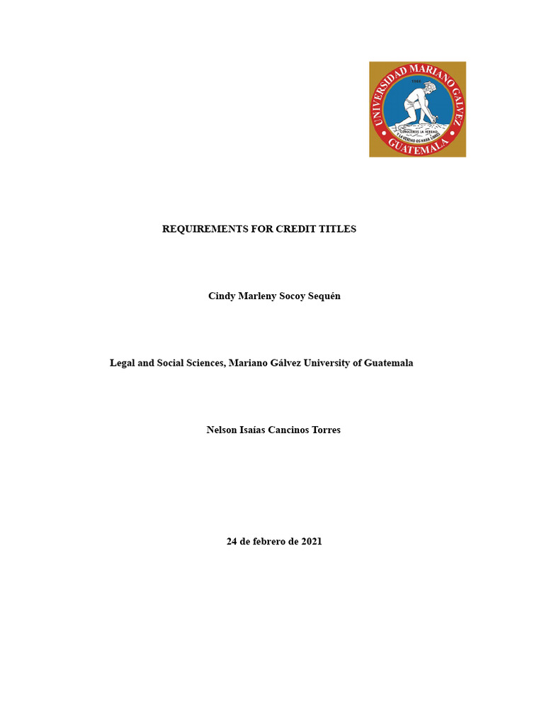 Requirements For Credit Titles | PDF | Negotiable Instrument | Money