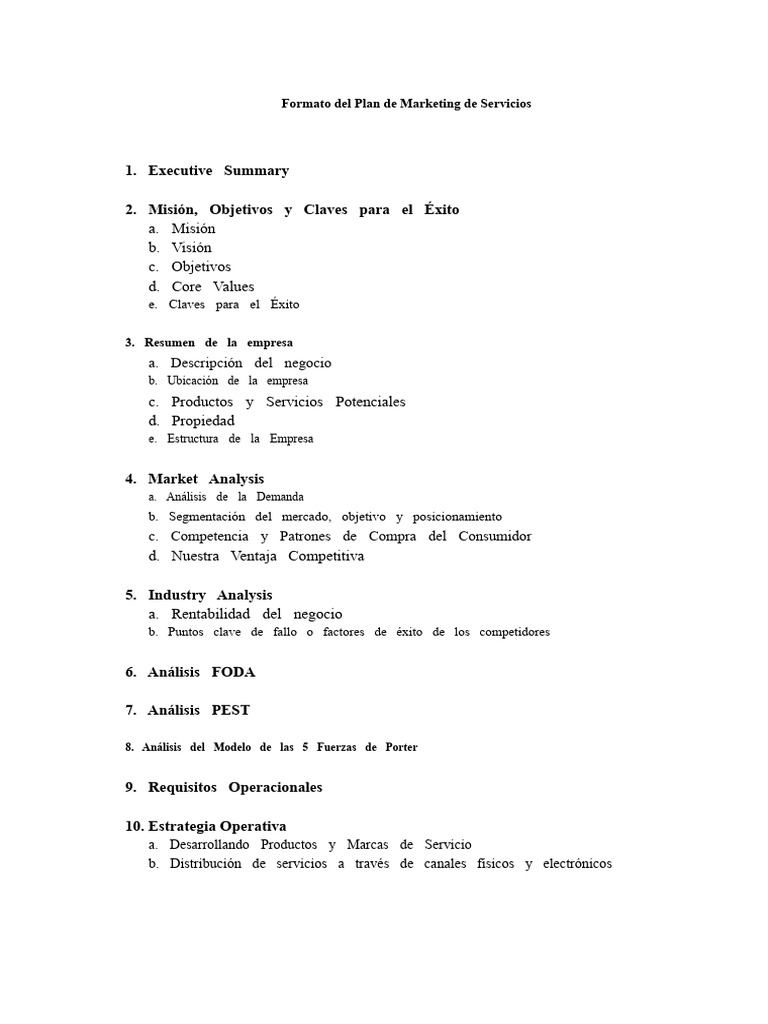 Plan de Marketing para Servicios Efectivo | PDF