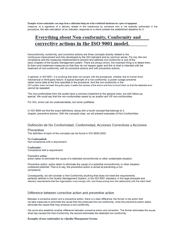 Examples of Non-Conformities | PDF | Regulatory Compliance