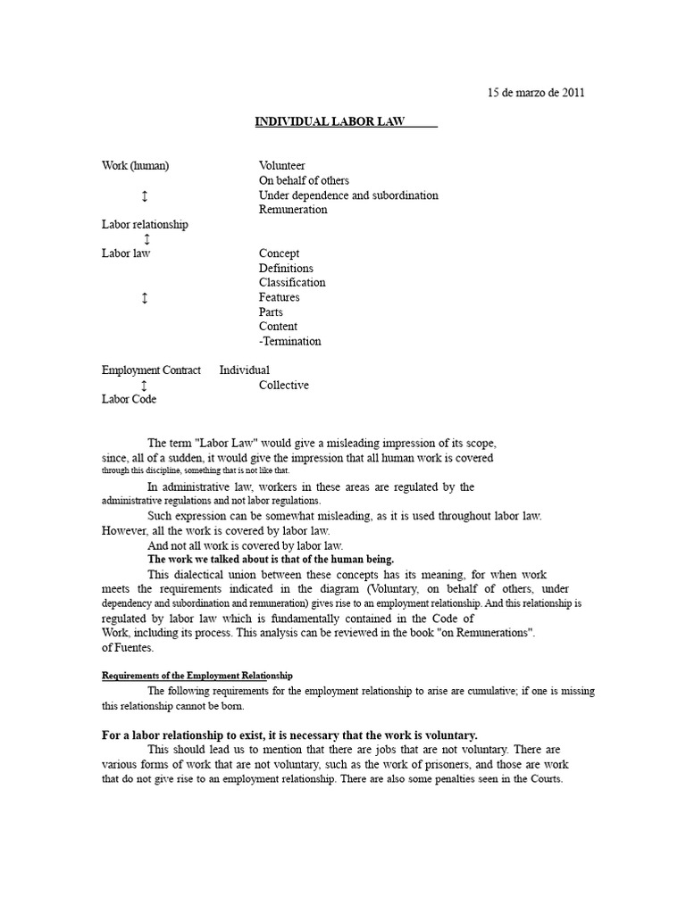 Understanding Individual Labor Law Basics | PDF | Labour Law | Employment