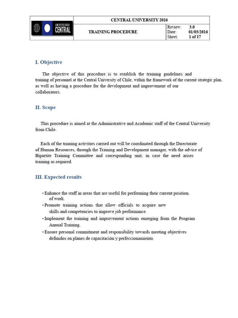 Central University Training Guidelines | PDF | Educational Technology ...