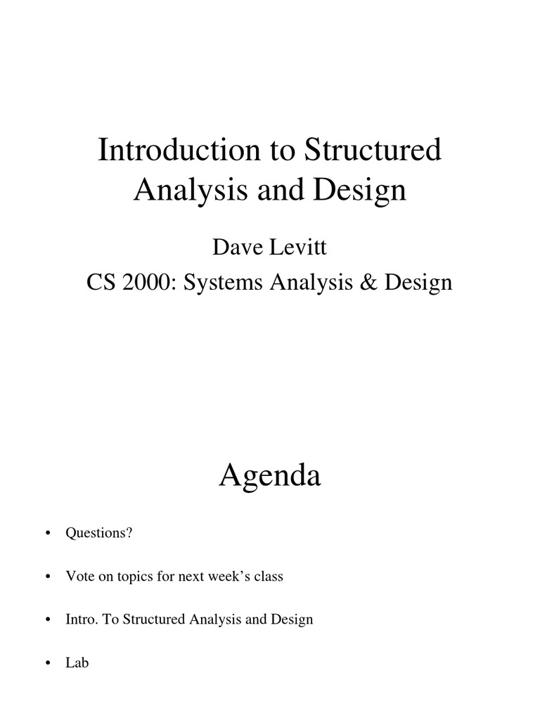 Structured Analysis and Design Overview | PDF | Computers