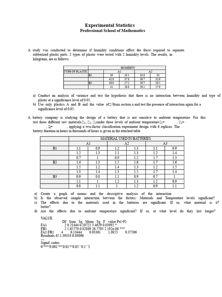 Experimental Analysis of Material Effects | PDF | Errors And Residuals ...