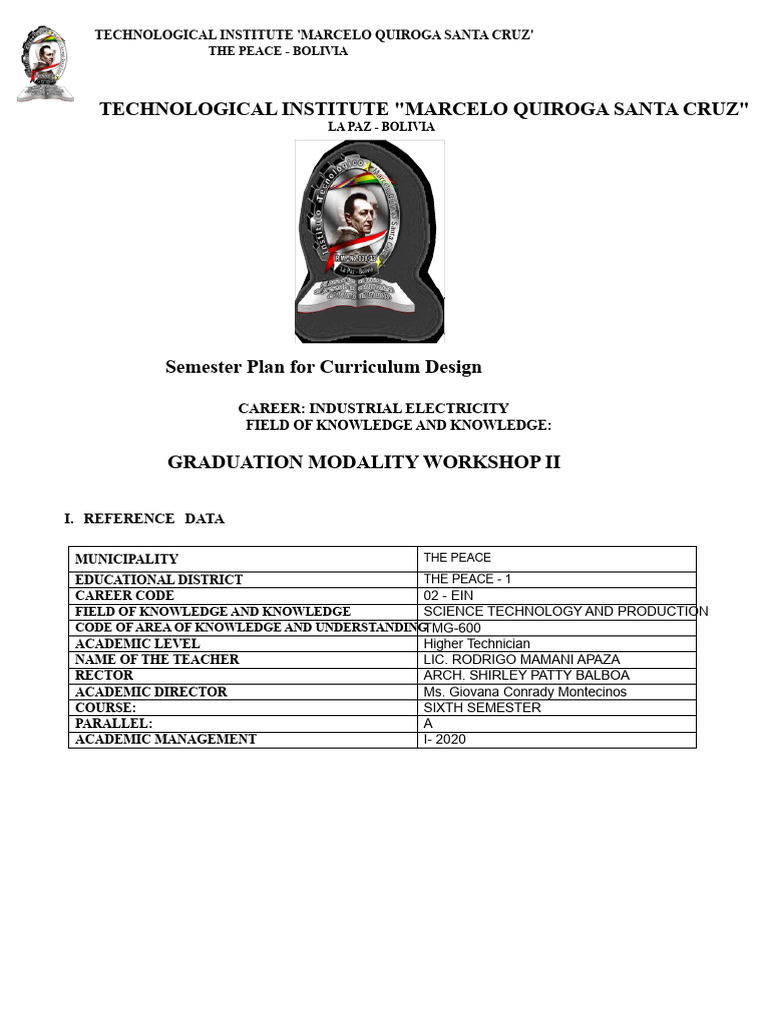0.2 Plan - Graduation Modality Workshop Ii | PDF