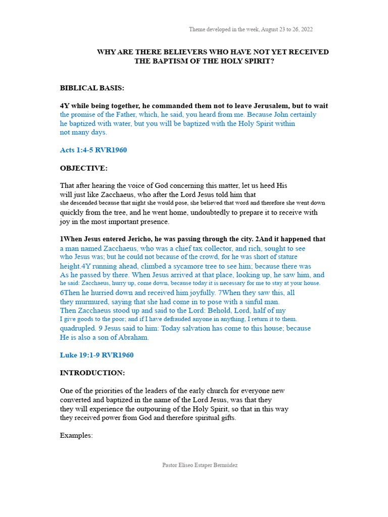 Understanding Holy Spirit Baptism | PDF | Baptism | Baptism With The ...
