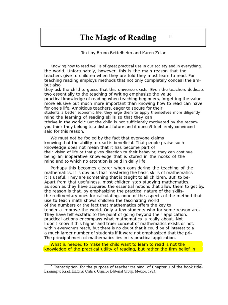 The Magic of Reading | PDF | Rationality | Knowledge