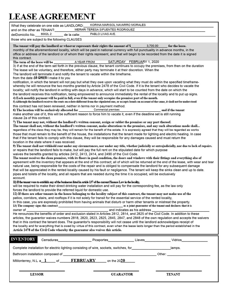 Lease Agreement for Commercial Premises | PDF | Lease | Leasehold Estate