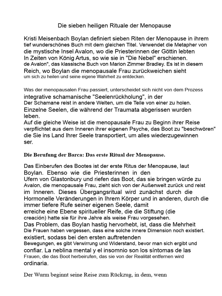 Die Sieben Riten Der Menopause | PDF