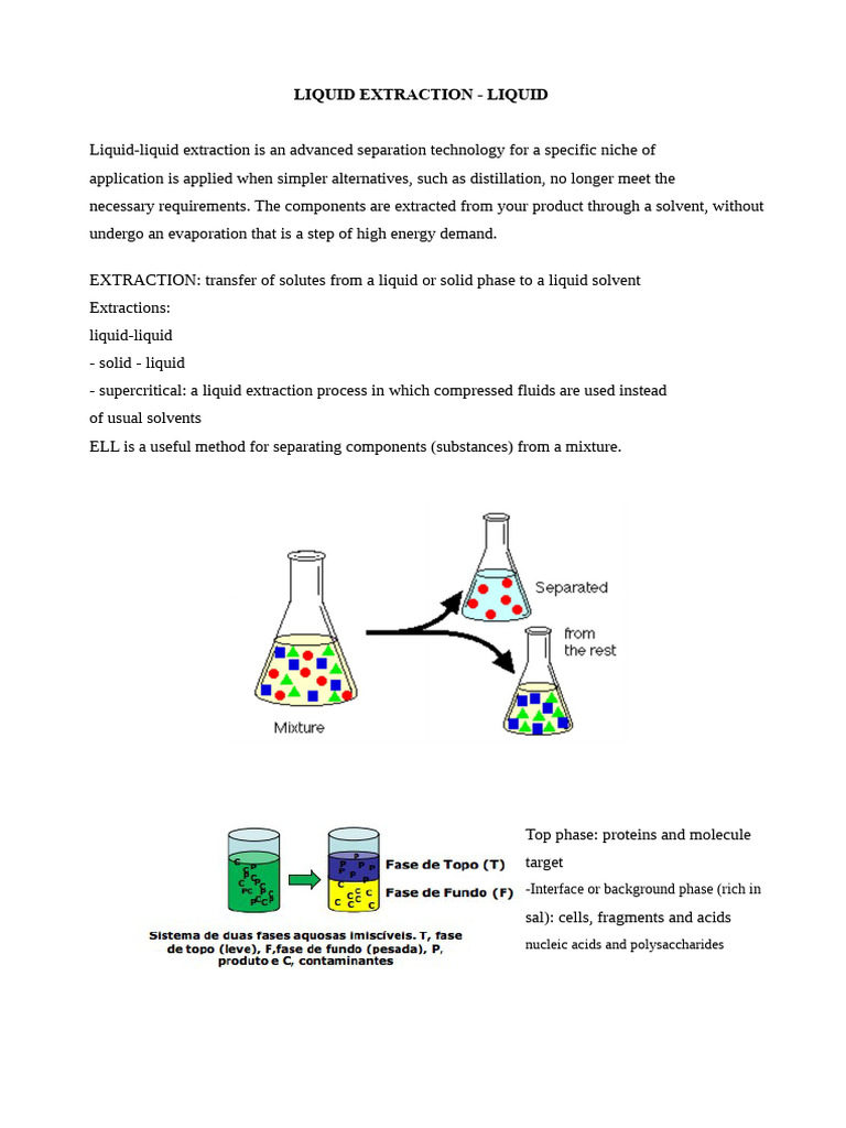 Liquid-Liquid Extraction Techniques Explained | PDF | Solvent | Solubility