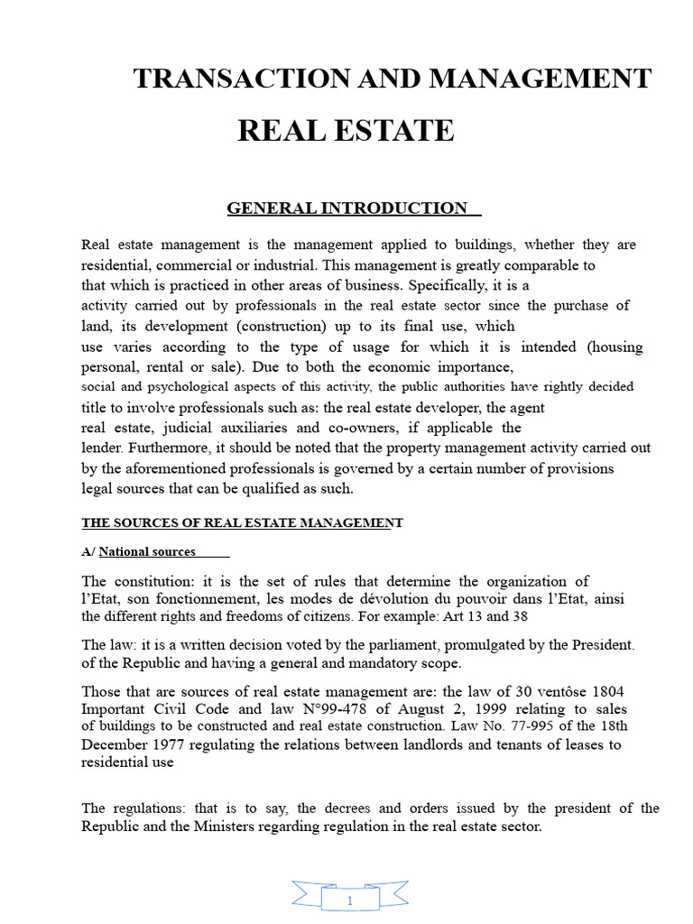 Real Estate Management Overview | PDF | Leasehold Estate | Landlord