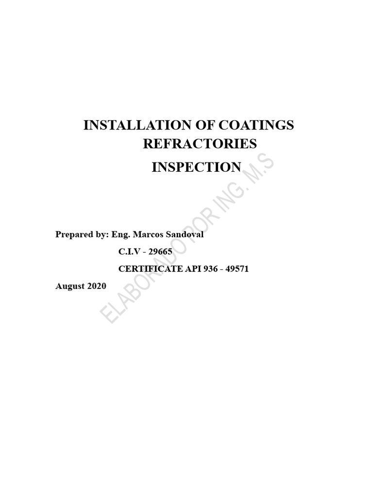 Inspection of Refractory Linings | PDF | Refractory | Wear