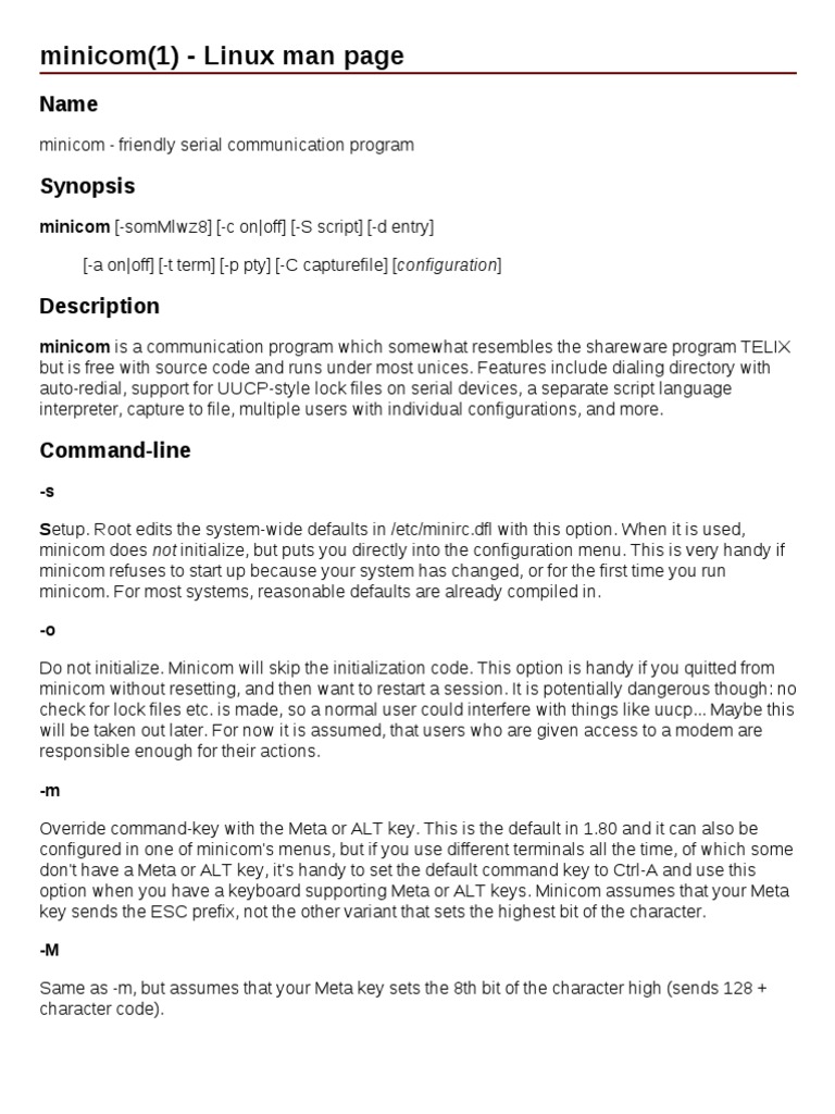 Linux Man Page Computer Terminal Command Line Interface