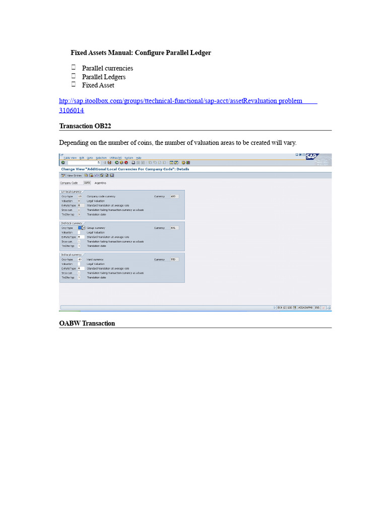 Fixed Asset Manual Parallel Ledgers | PDF