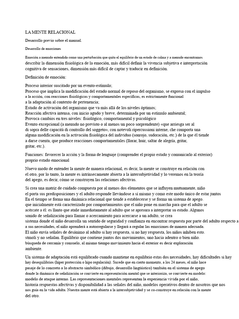 Emociones y Relaciones en la Infancia | PDF | Las emociones | Teoría de ...
