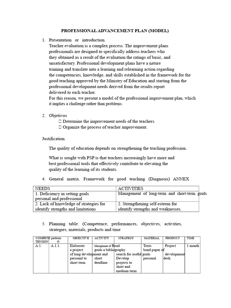 Teacher Professional Advancement Model | PDF | Teachers | Evaluation