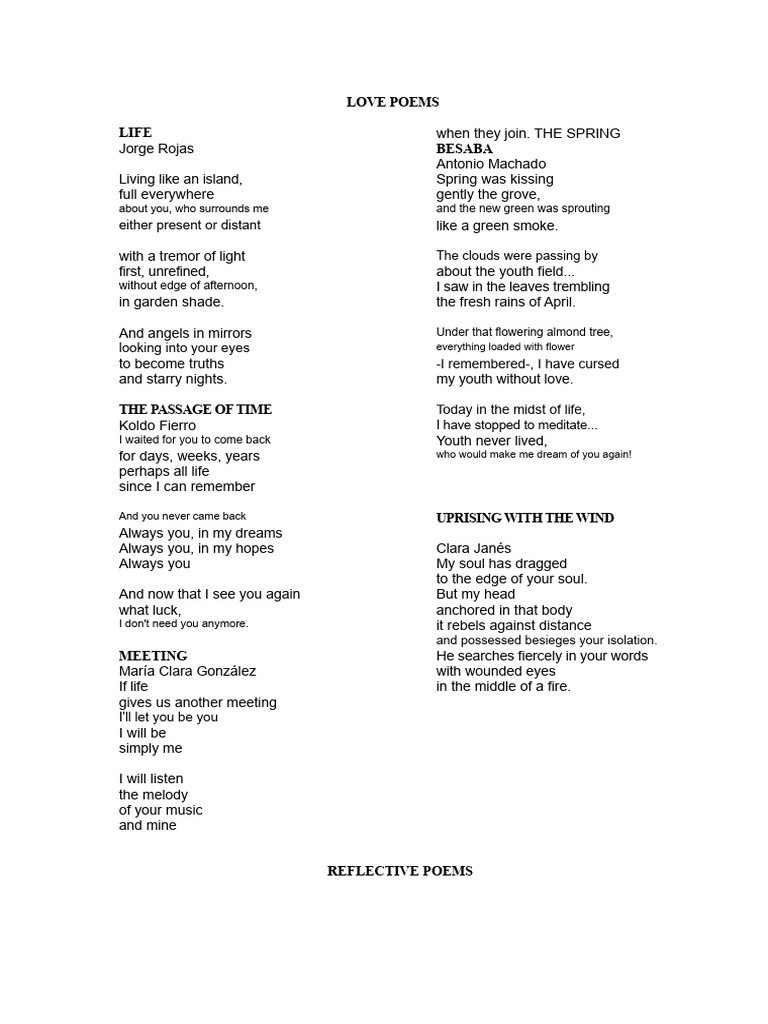 POEMS VARIOUS POETRIES | PDF