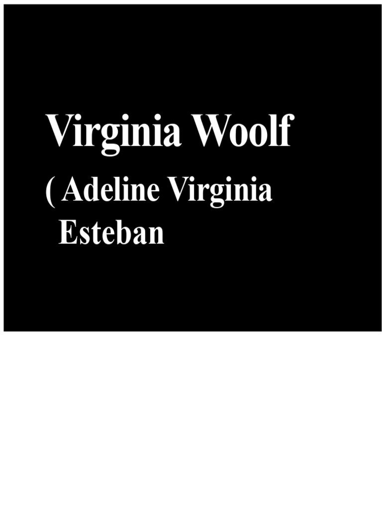 Presentación Sobre Virginia Woolf PDF Virginia Woolf Grupo Bloomsbury