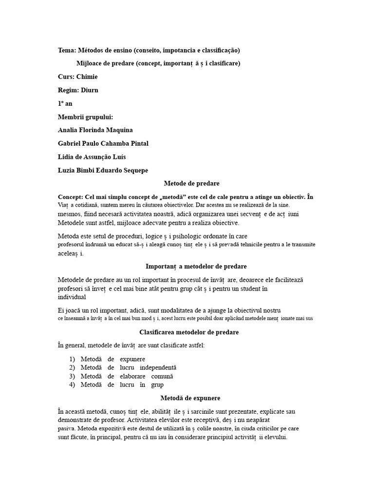 Metode de Predare | PDF