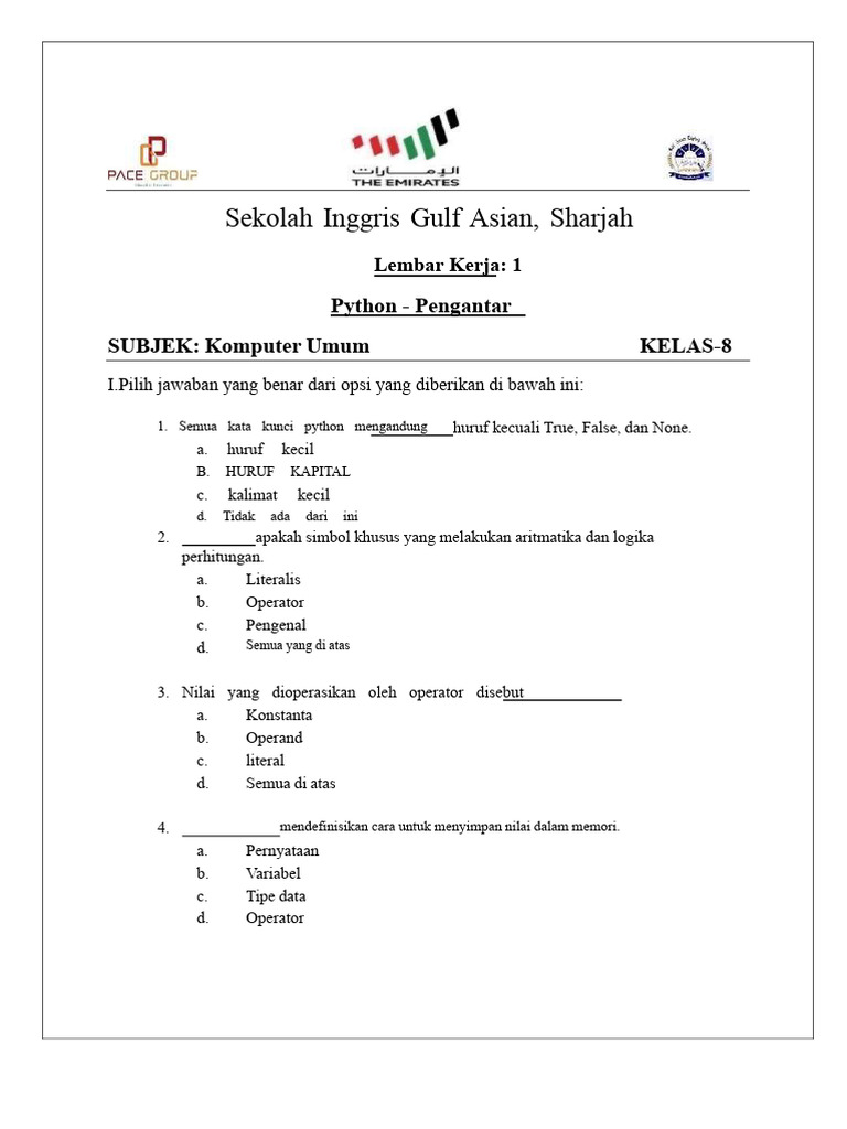 Pengantar Python untuk Kelas 8 | PDF