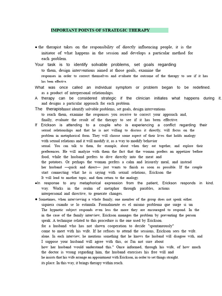 Unconventional Therapy Summary PDF Psychotherapy Family Therapy