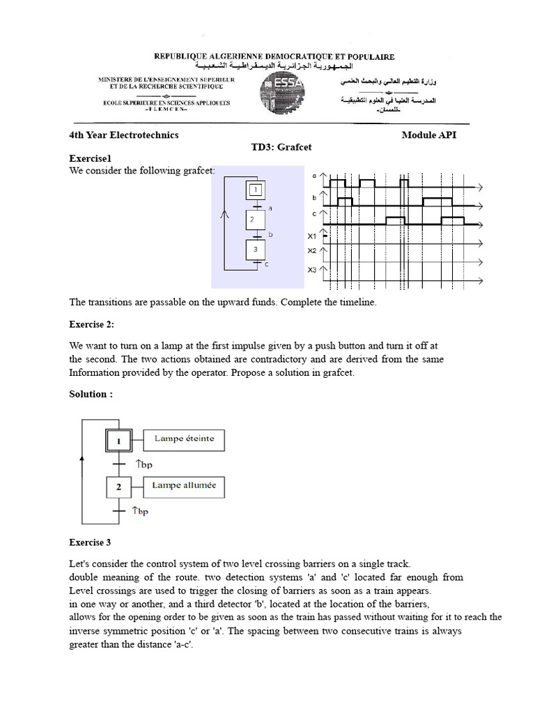 td4 Grafcet With Solution | PDF