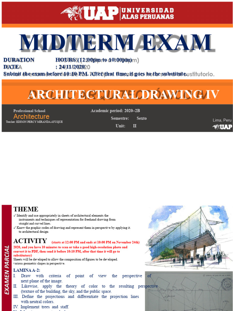 Architectural Drawing IV Midterm Exam | PDF | Drawing | Composition ...