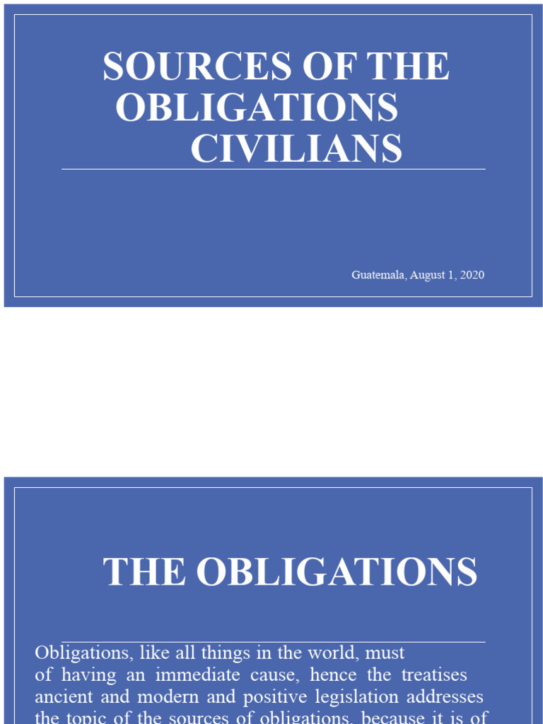 Sources of Civil Obligations Explained | PDF | Consent | Justice