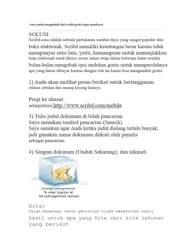 Trik Unduh Gratis dari Scribd | PDF