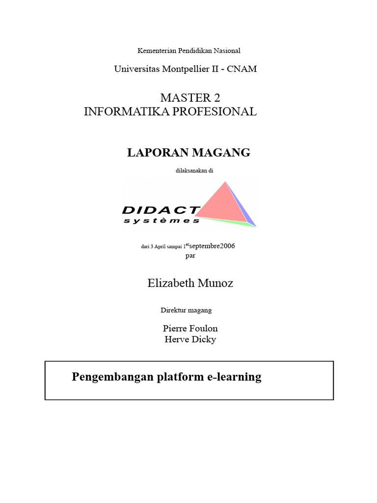 Pengembangan Platform E-Learning Magang | PDF