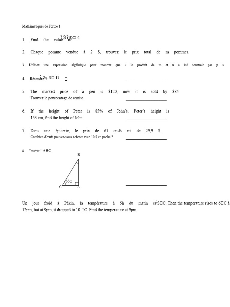 Exercices de mathématiques variés | PDF | Mathématiques