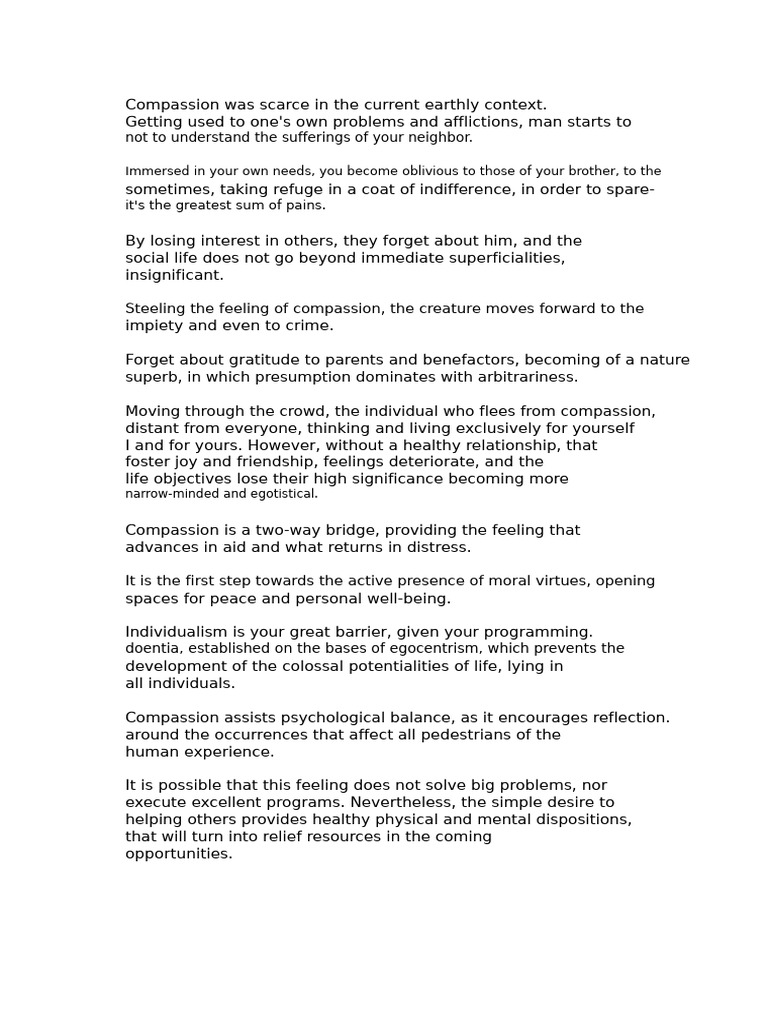 The Importance of Compassion in Society | PDF | Compassion | Feeling
