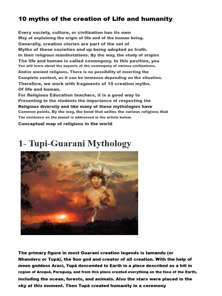 10 Myths of The Creation of Life and Humanity | PDF | Deities ...