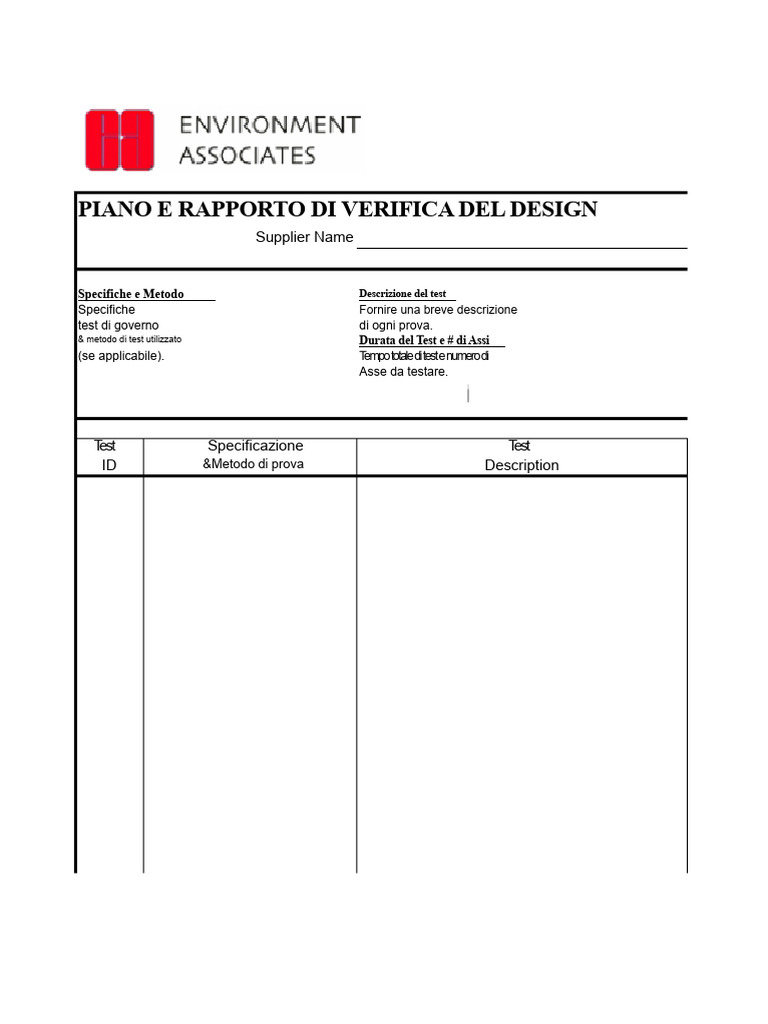 Piano Di Test DVP&R | PDF