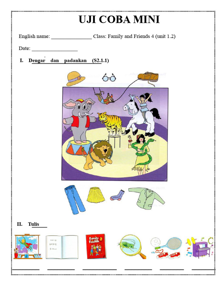 Uji Coba Mini Bahasa Inggris 4 | PDF