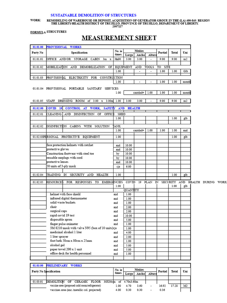 1.-Measurement of Structures | PDF | Civil Engineering | Building ...