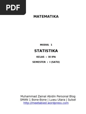 Modul Matematika Kelas Xi Statistik